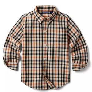 Janie and Jack Boys Plaid Poplin Shirt